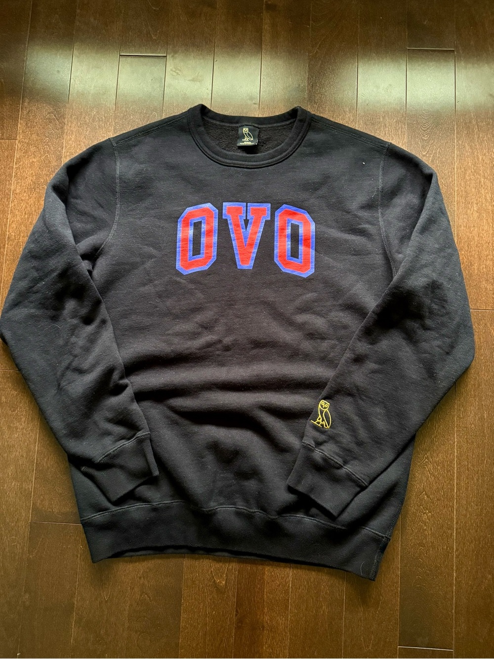 OVO October’s Very Own Big Logo Collegiate Graphic Crewneck Like New M/L Black